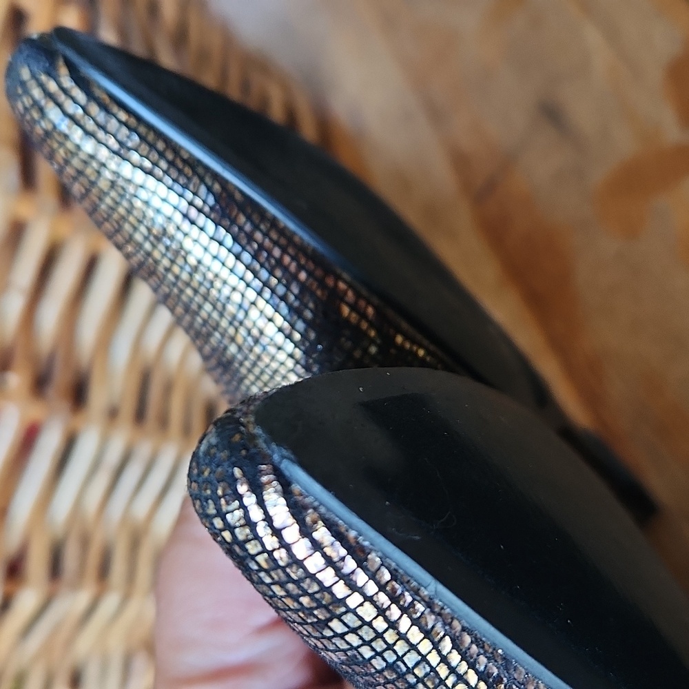 Python Golden Silver Metallic‎ Wedge Heel sz 7 - Picture 10 of 14